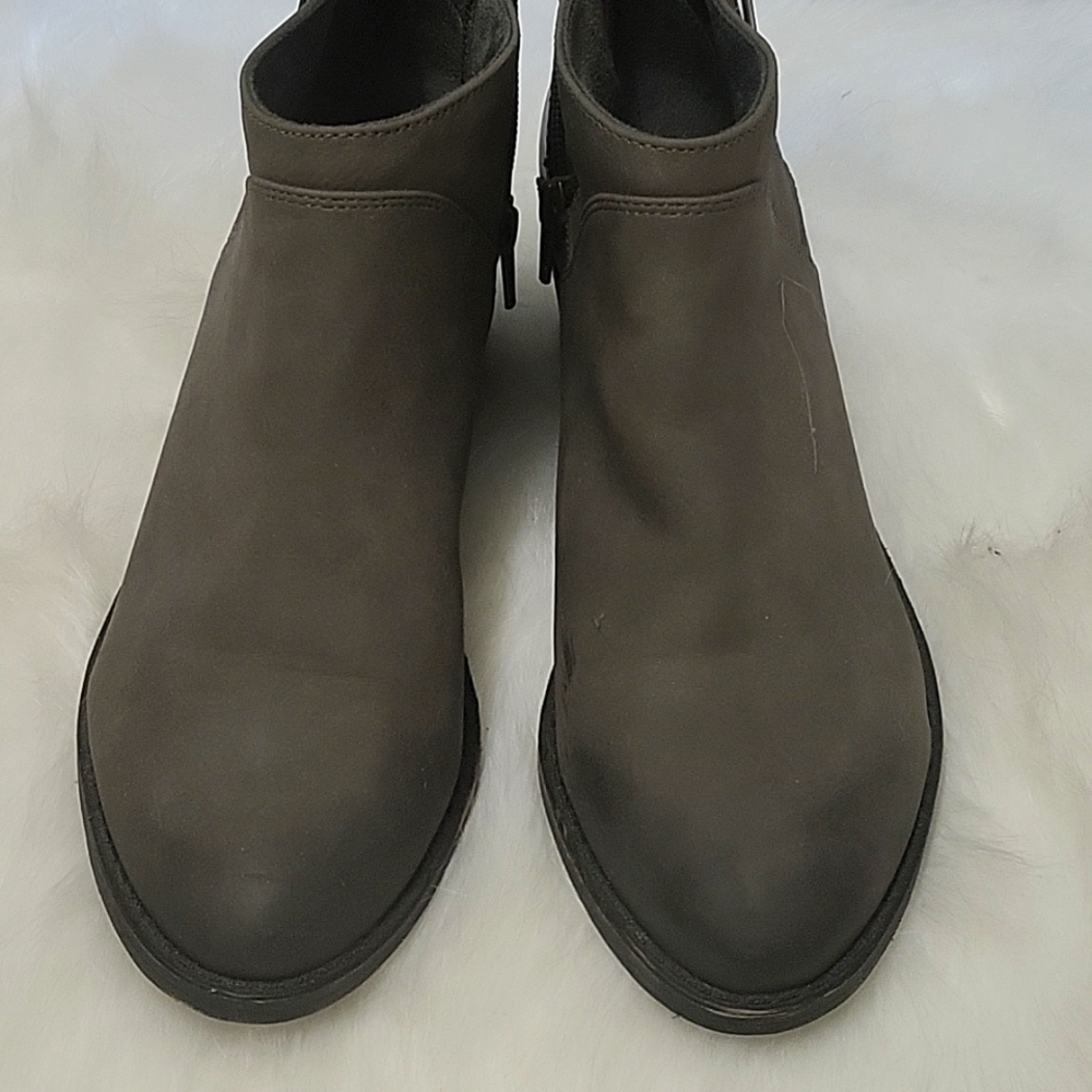 Gray suede boots